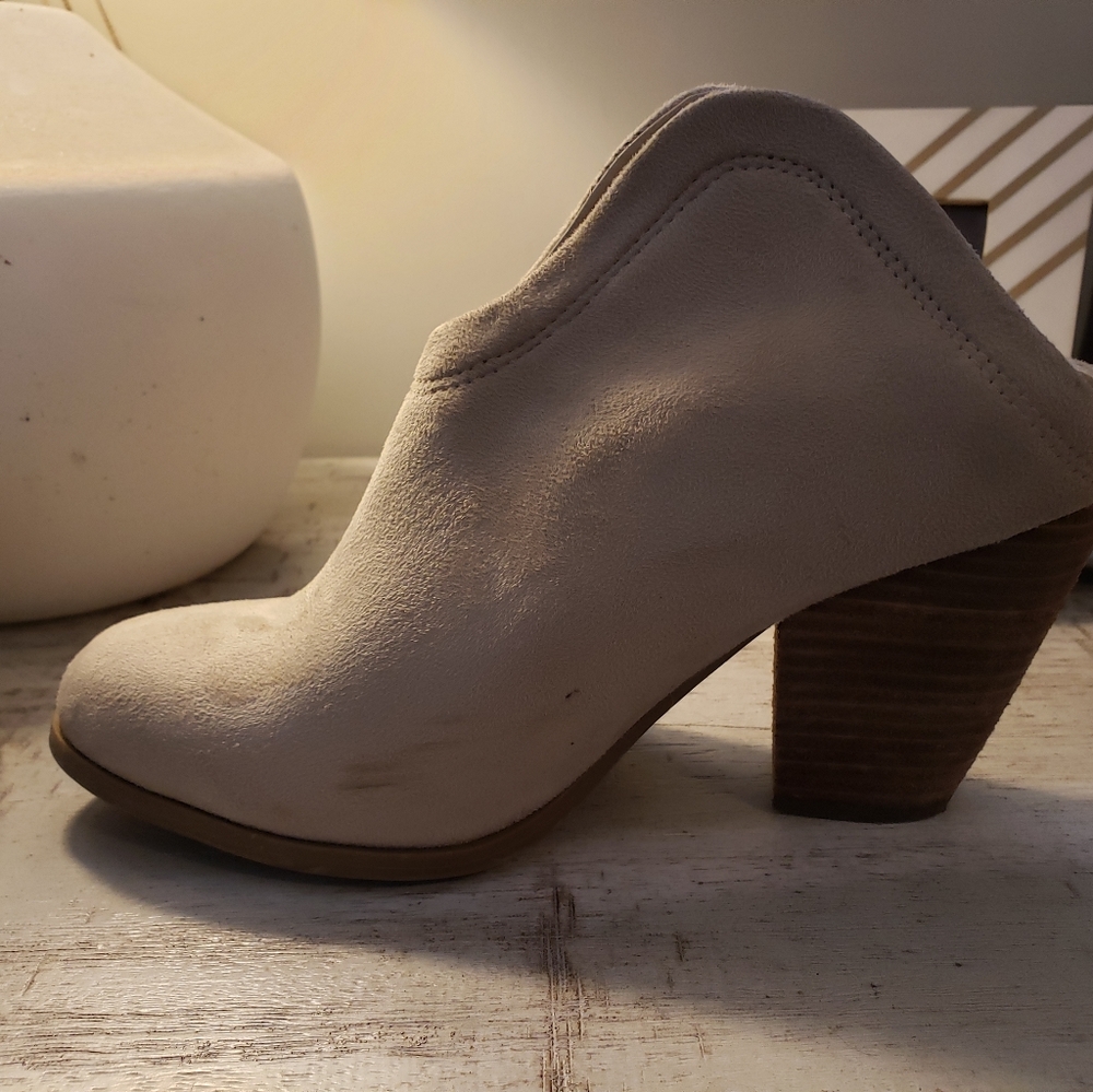 Faux Suede mule wedge heel